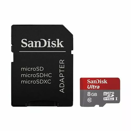 Carte Mémoire Micro SDHC Sandisk Ultra 8 Go Classe 10 Adaptateur SD