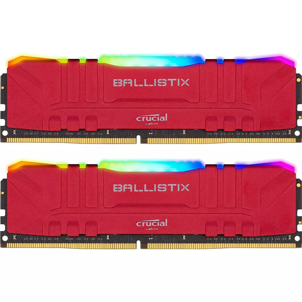 DDR4 Crucial Ballistix Red RGB - 32 Go (2 x 16 Go) 3200 MHz - CAS