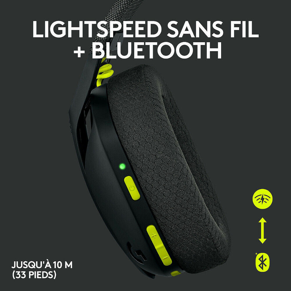 Logitech G435 LIGHTSPEED & Bluetooth sans Fil Bleu - Casque Gamer