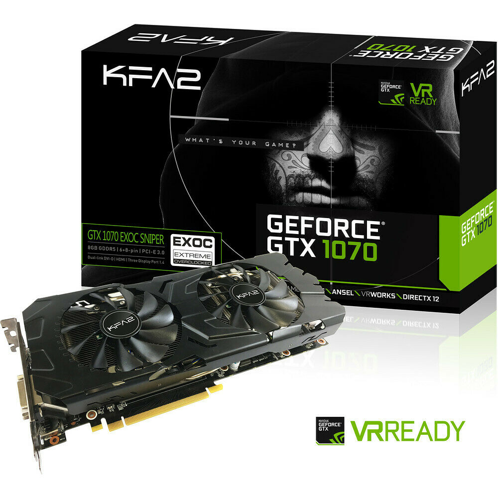 PCパーツ KFA2 GeForce GTX 1070 8GB KFA2 GeForce GTX 1070 EX Carte Graphique PCI E Gaming, 8 Go