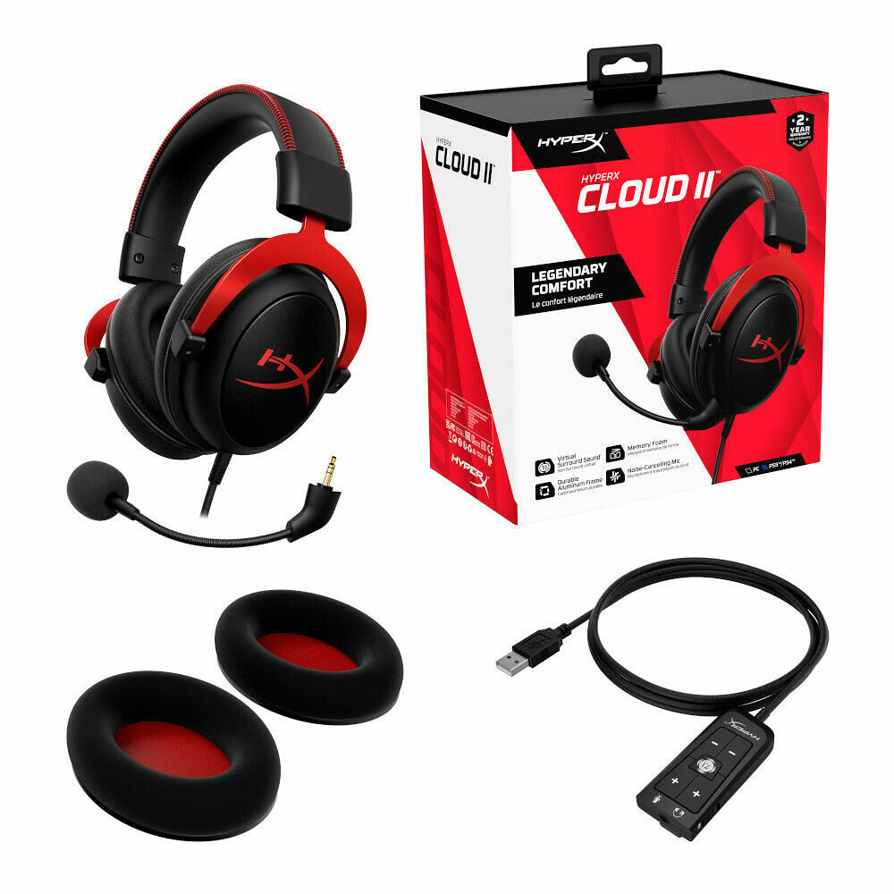 14€02 sur Casque Gaming HyperX Cloud II Noir et rouge - Casque PC - Achat &  prix