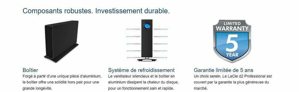 Disque Dur Externe LaCie D2 Professional 16 To - USB-C - Haute Capacité Pour Professionnels Et Créatifs
