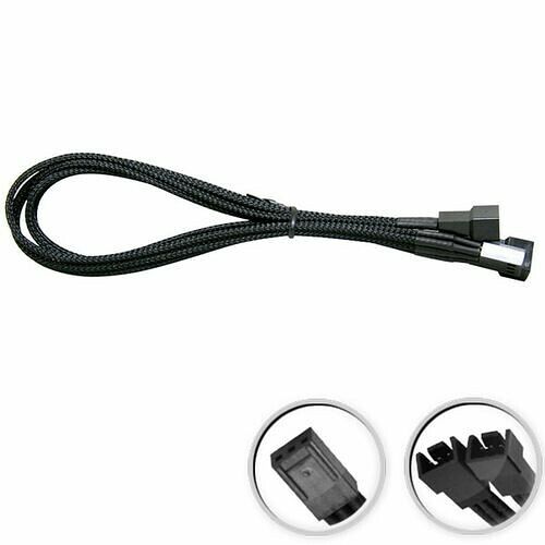 Rallonge 3 broches vers 2 x 3 broches, 30 cm, Noir, NZXT