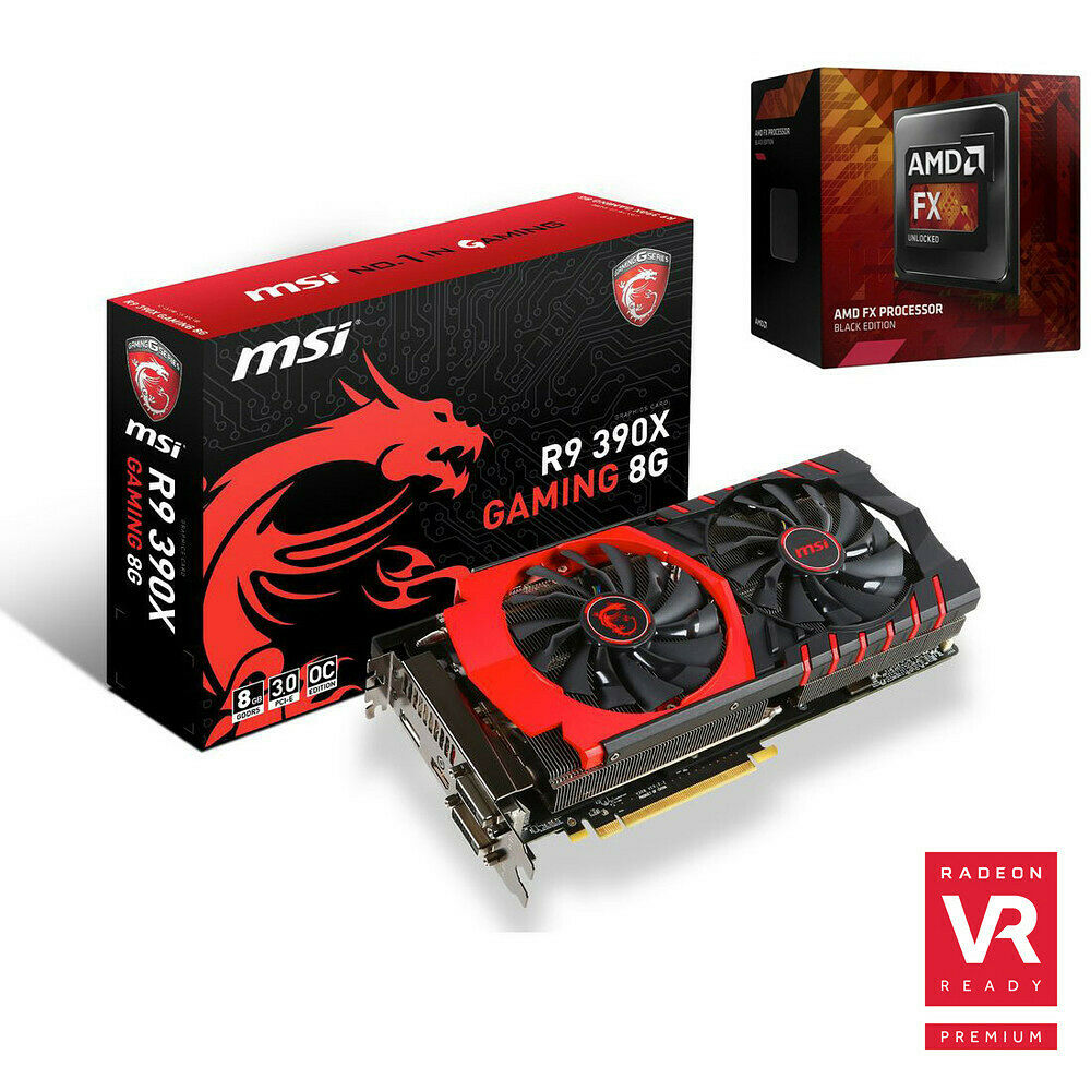 MSI Radeon R9 390X GAMING 8G, 8 Go + AMD FX-8370E Black Edition (3.3 GHz)