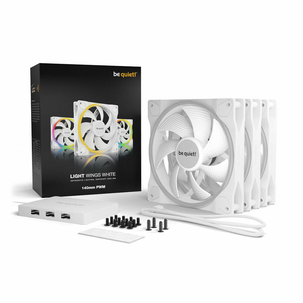be quiet! Light Wings White PWM High Speed - 140 mm (Pack de 3) (image:1)