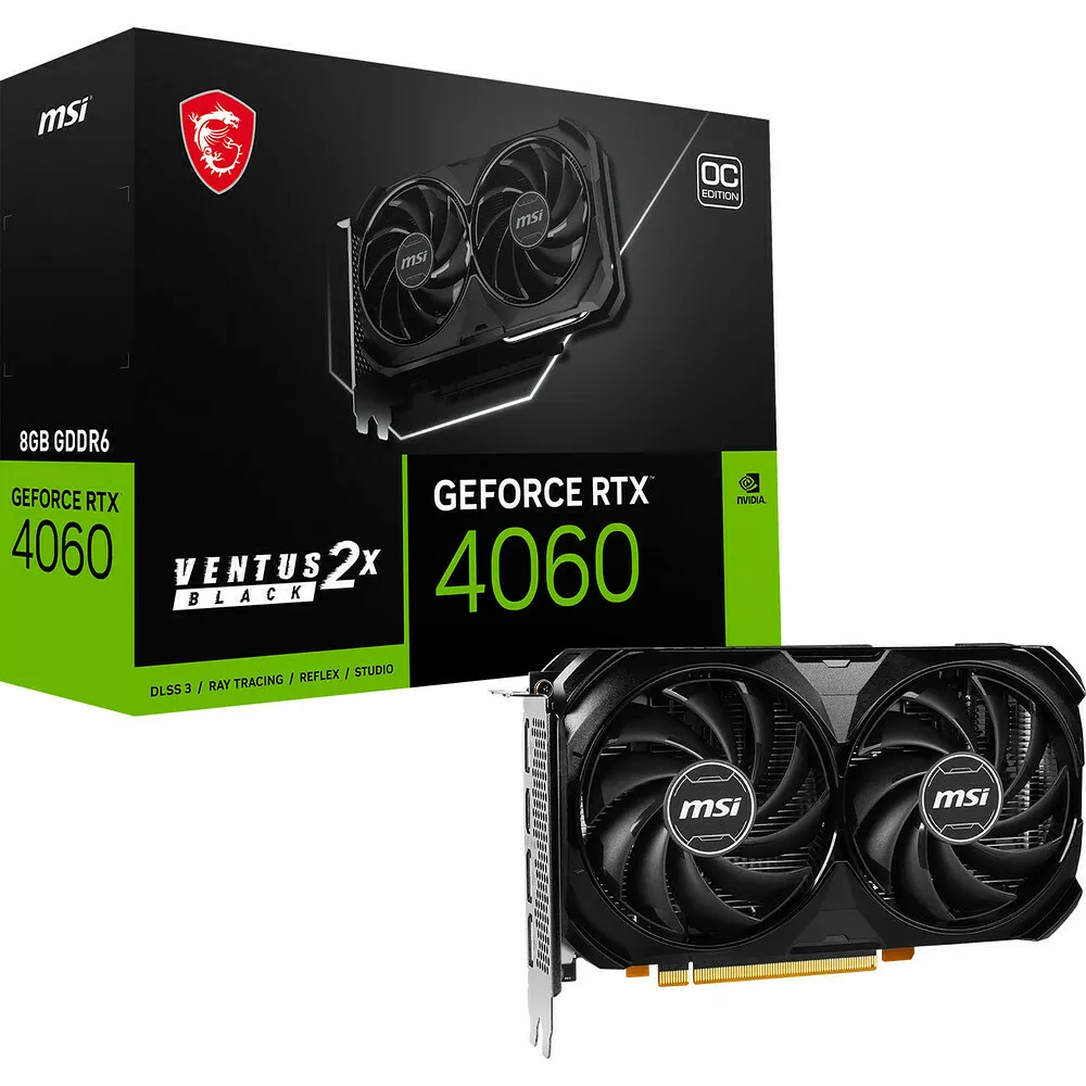 【ジャンク】MSI GeForce RTX グラフィックボード4060 MSI GeForce RTX 4060 VENTUS 2X BLACK OC - Carte graphique - Top Achat