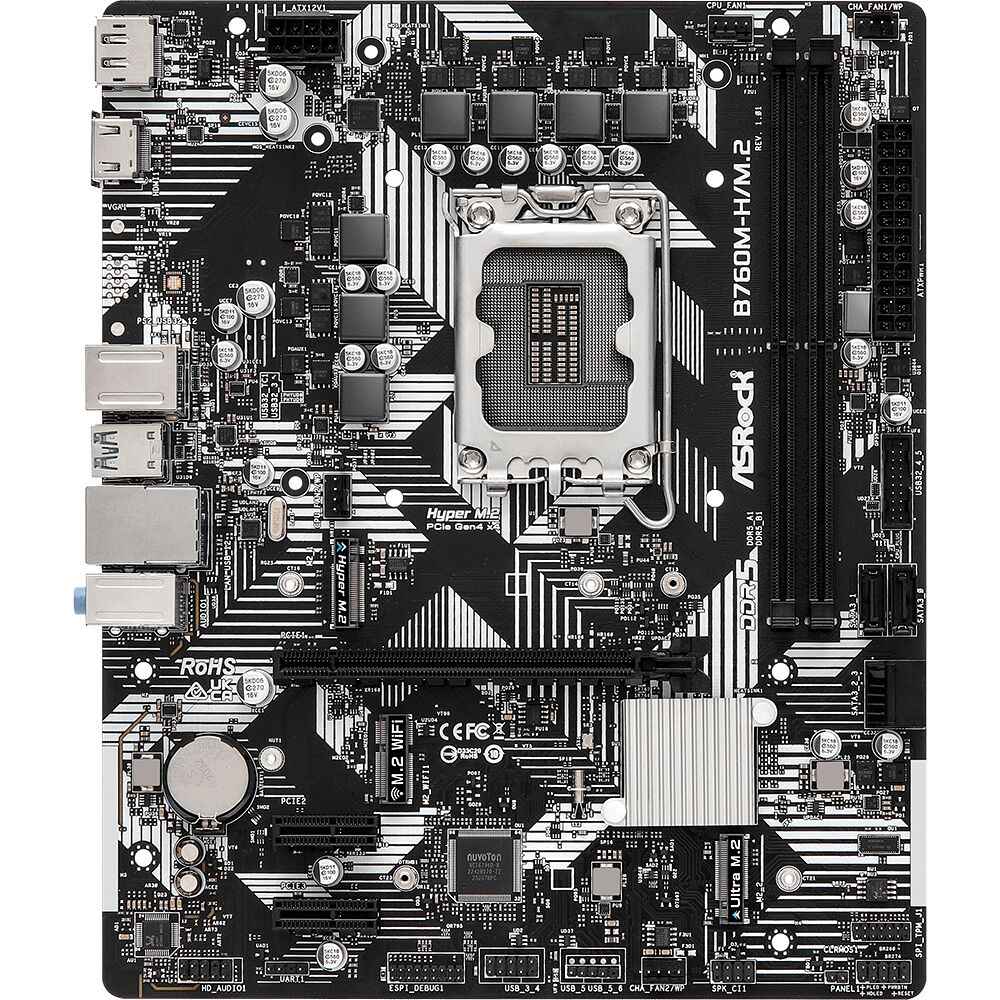 Carte Mère ASRock B760M-H/M.2 DDR5 (Intel LGA 1700) Micro ATX – Clean  informatique