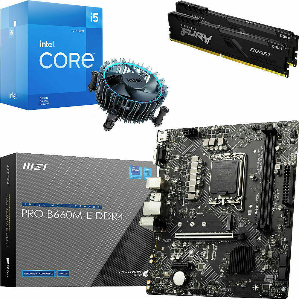 Kit Ã©vo Core i5-12400F + MSI PRO B660M-E DDR4 + 16 Go (image:1)