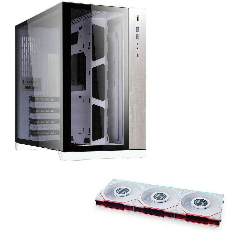 Lian Li PC-O11 Dynamic - Blanc + UF TL LCD 120 Reverse Blade Blanc (Par 3)