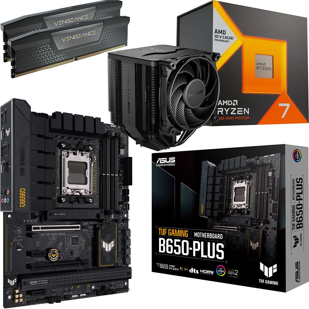 Kit Ã©vo Ryzen 7 7800X3D + TUF B650-PLUS + Dark Rock Pro 5 + 32 Go (image:1)