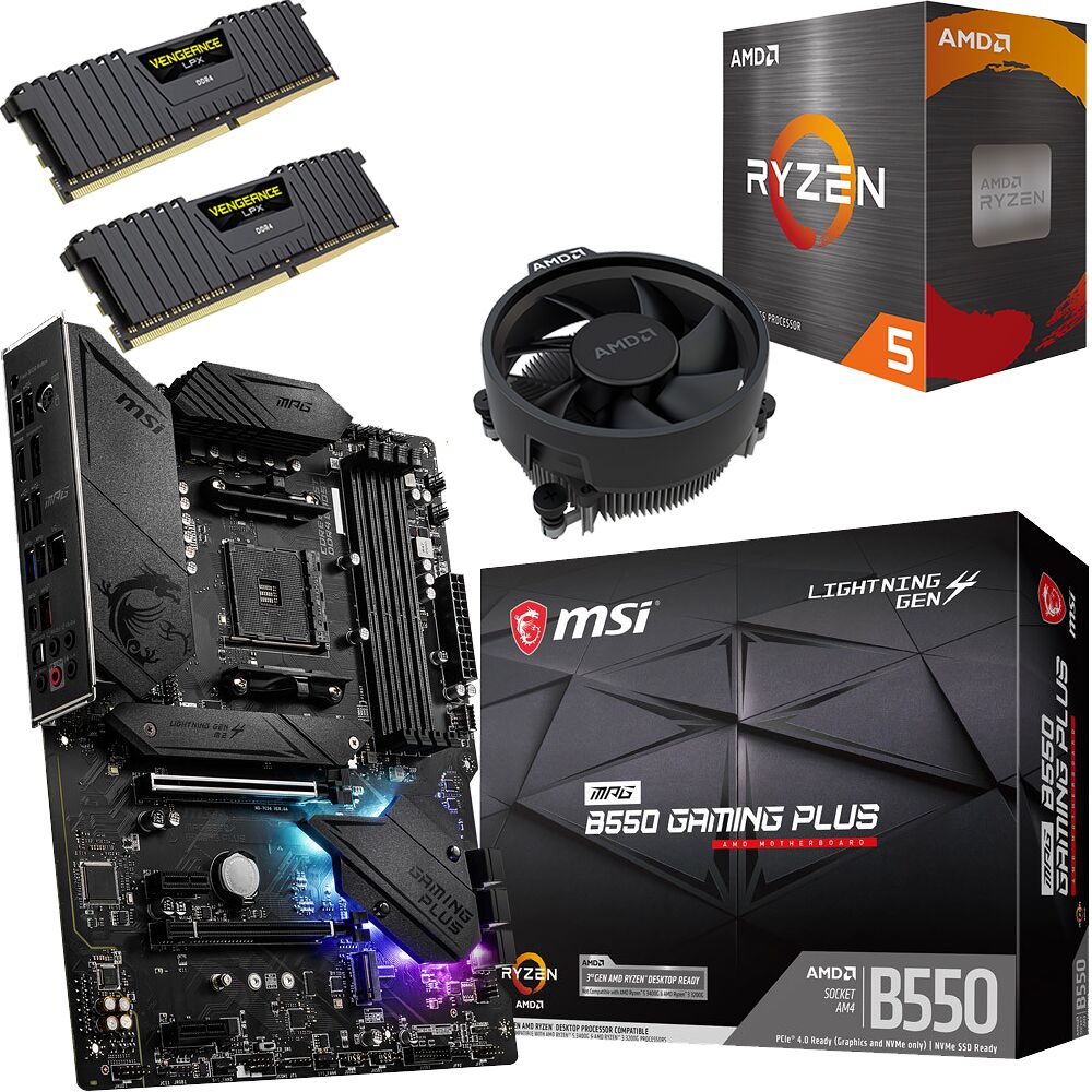 Kit Ã©vo Ryzen 5 5500 + B550 Gaming Plus + 32 Go (image:1)