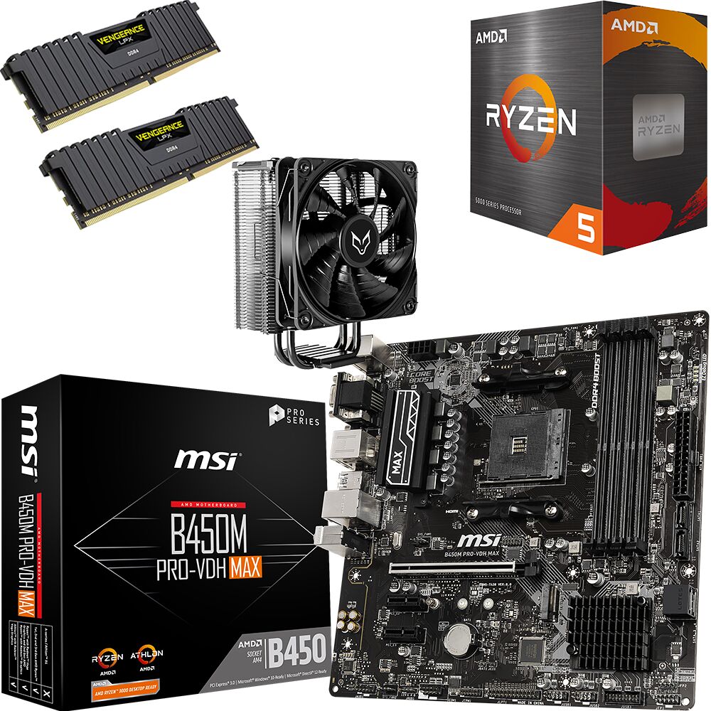 Kit Ã©vo Ryzen 5 5600X + B450M PRO-VDH MAX + VT120 + 32 Go (image:1)