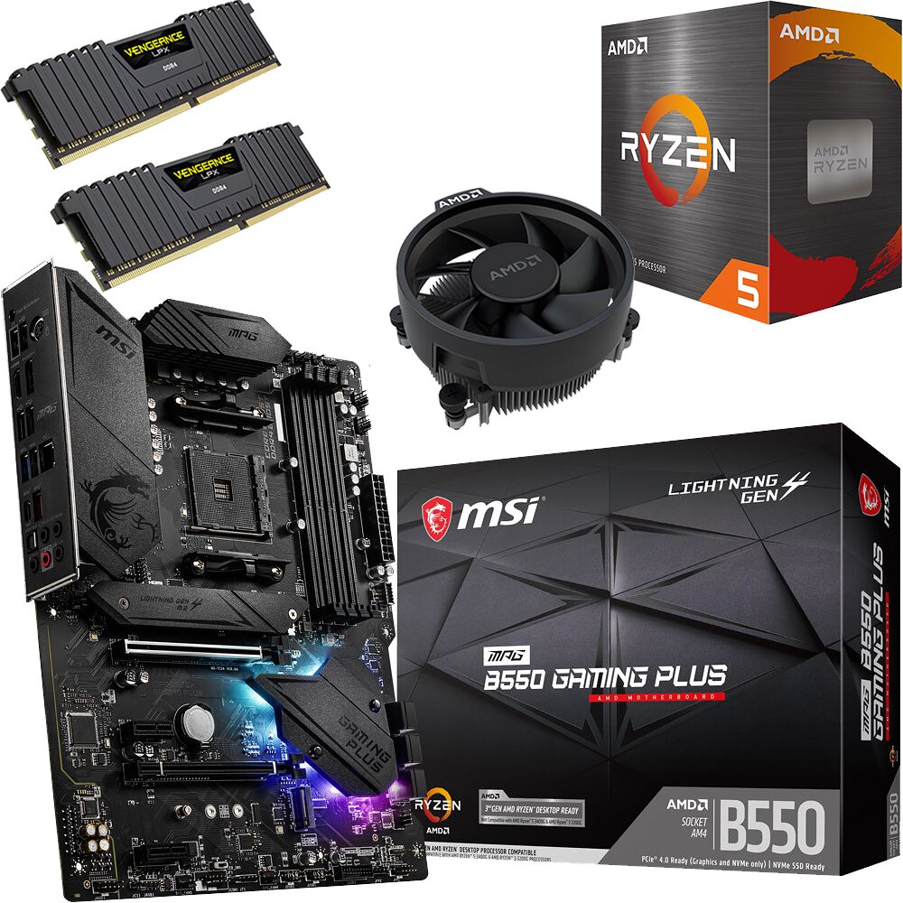 Kit Ã©vo Ryzen 5 5600X + B550 Gaming Plus + 32 Go (image:1)