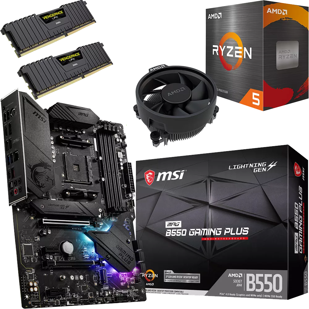 Ryzen5 5600x MSI MPG B550 GAMING PLUSセット Kit évo Ryzen 5 5600X + B550 Gaming Plus + 32 Go - Kit d'évolution