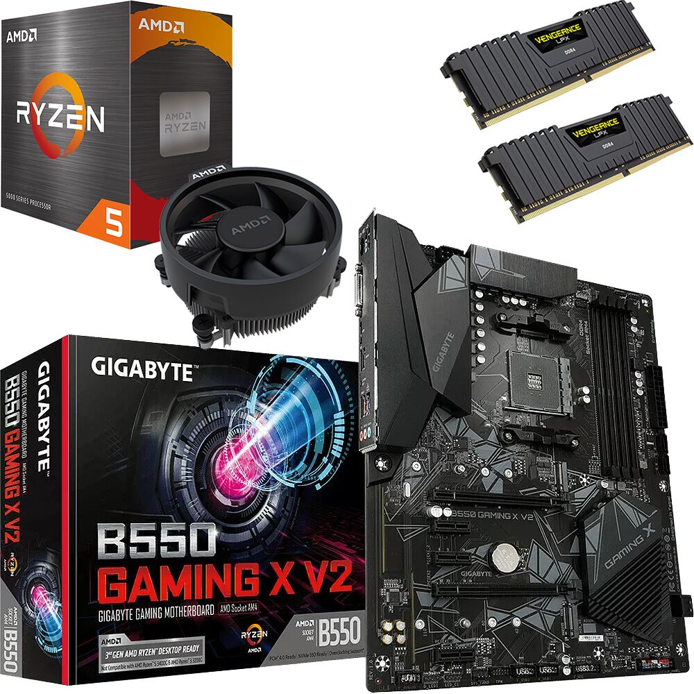 Kit Ã©vo Ryzen 5 5600X + B550 Gaming X V2 + 32 Go (image:1)