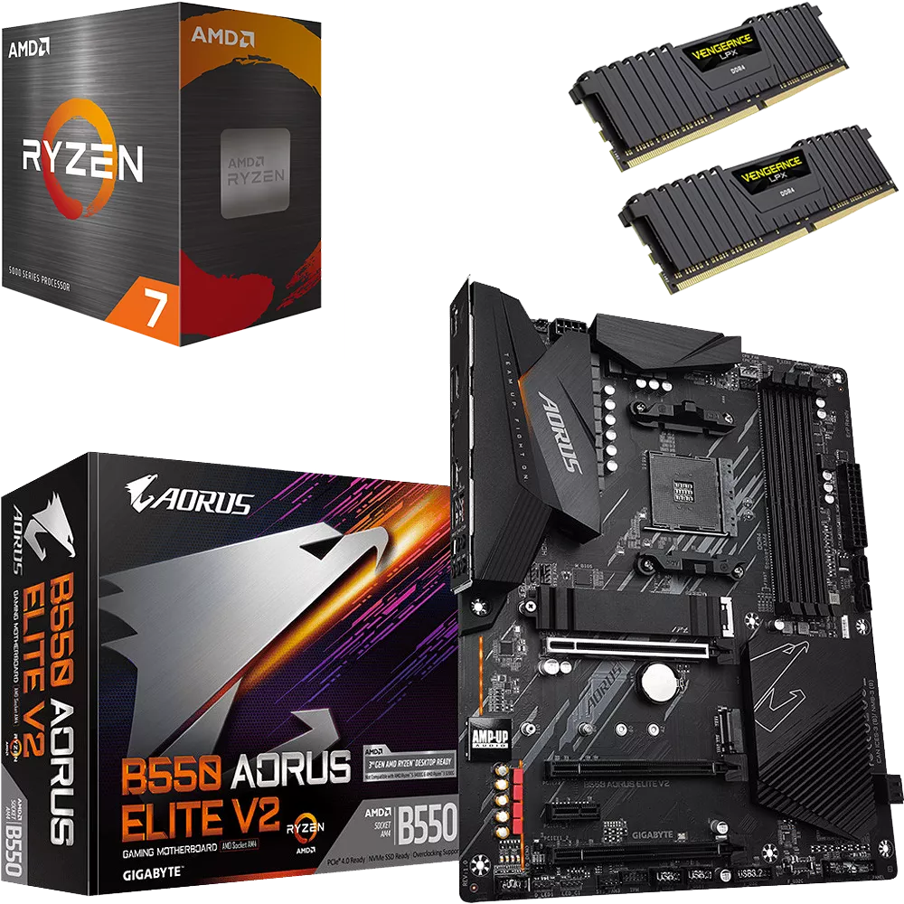 Kit évo Ryzen 7 5800X + B550 AORUS ELITE V2 + 32 Go - Kit d