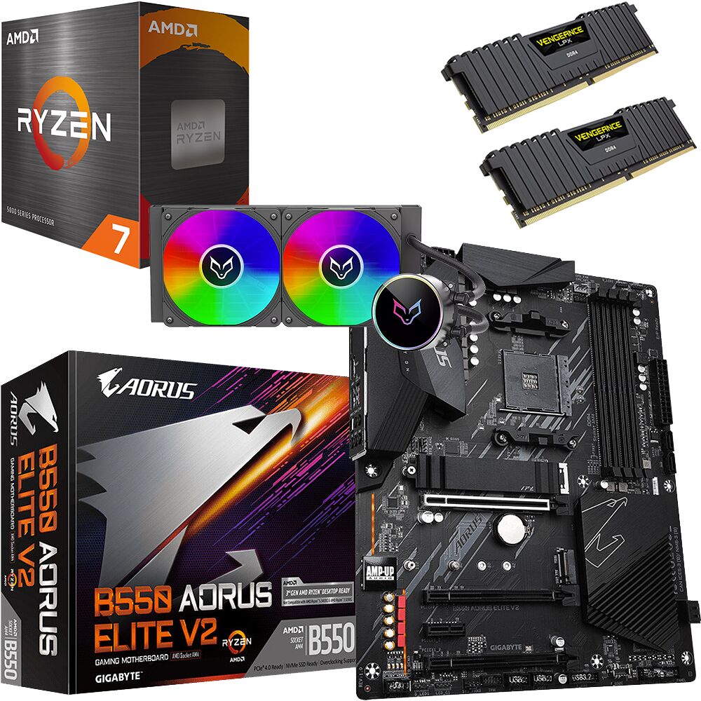 Kit Ã©vo Ryzen 7 5800X + B550 AORUS ELITE V2 + XT240 ARGB + 32 Go (image:1)