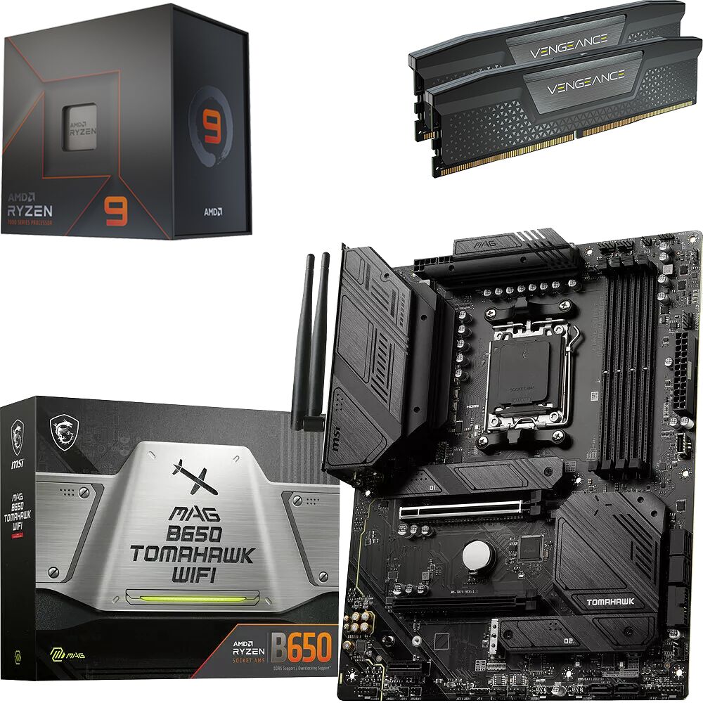 Kit Ã©vo Ryzen 9 7900X + B650 Tomahawk WIFI + 32 Go (image:1)