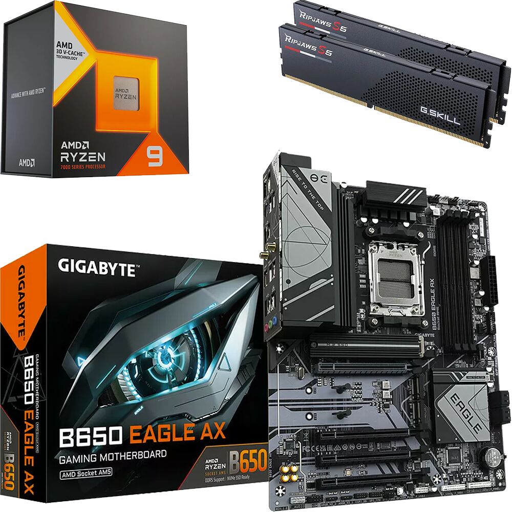 Kit Ã©vo Ryzen 9 7950X3D + B650 EAGLE AX + 32 Go (image:1)