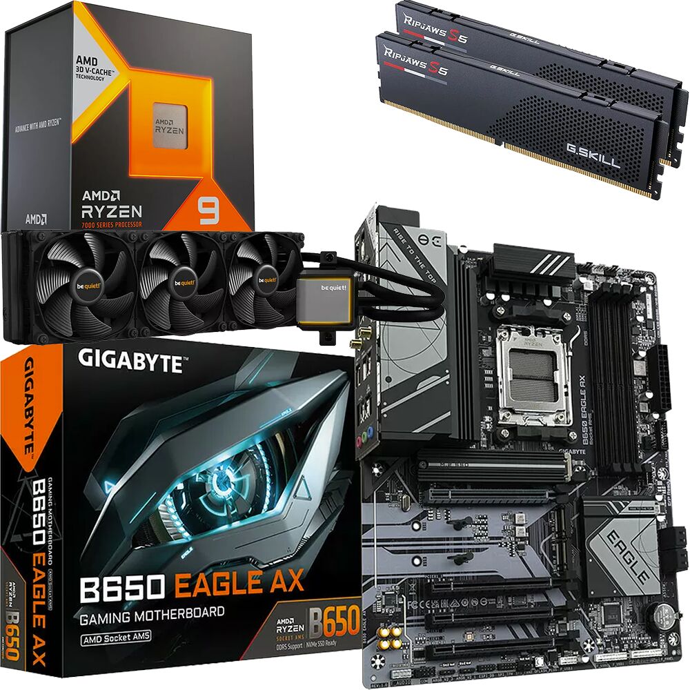 Kit Ã©vo Ryzen 9 7950X3D + B650 EAGLE AX + Silent Loop 2 360 + 32 Go (image:1)