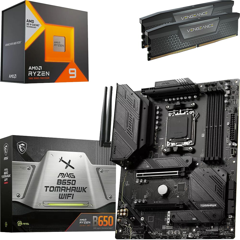 Kit Ã©vo Ryzen 9 7950X3D + B650 Tomahawk WIFI + 32 Go (image:1)