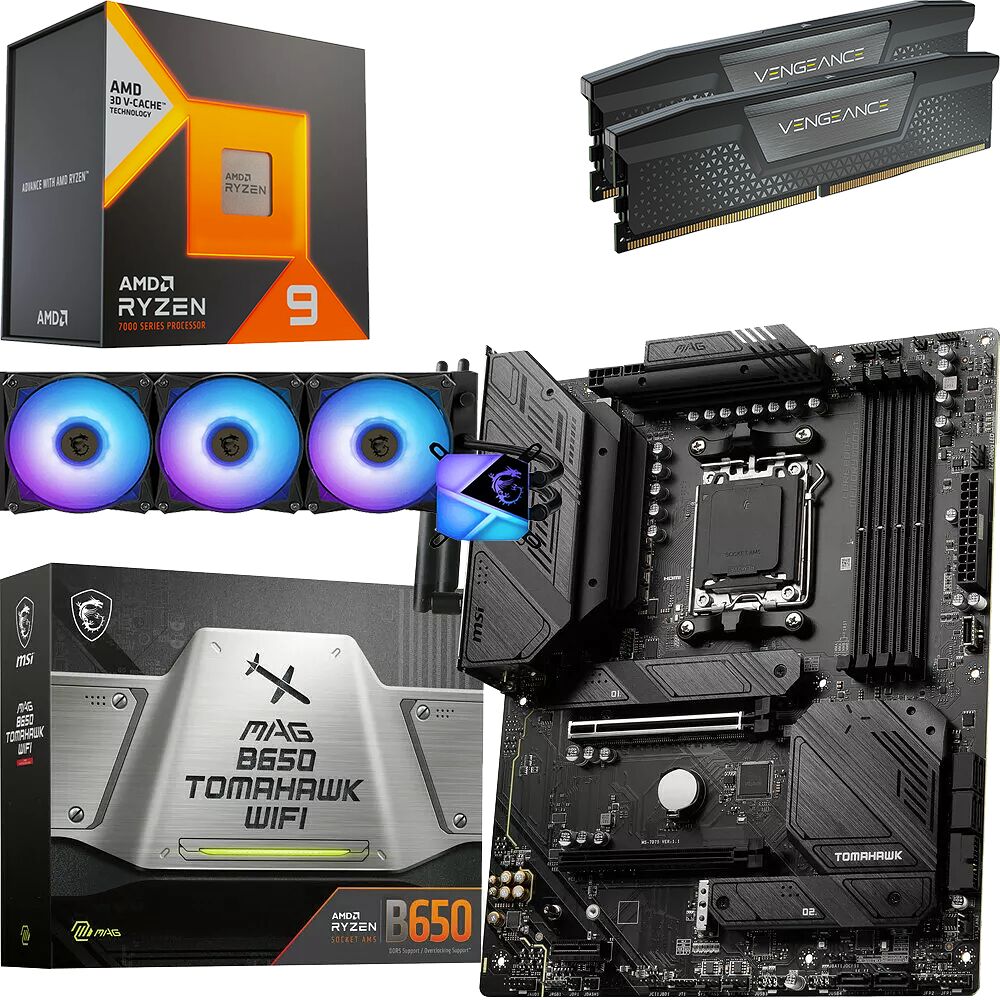 Kit Ã©vo Ryzen 9 7950X3D + B650 Tomahawk WIFI + C360 + 32 Go (image:1)