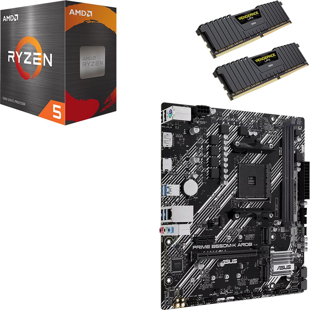 Kit Ã©vo Ryzen 5 5500 + PRIME B550M-K ARGB + 32 Go (image:1)