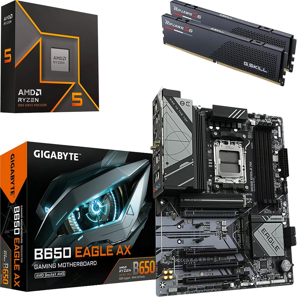 Kit Ã©vo Ryzen 5 9600X + B650 EAGLE AX + 32 Go (image:1)