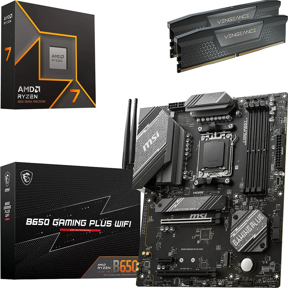 Kit Ã©vo Ryzen 7 9700X + B650 GAMING PLUS WIFI + 32 Go (image:1)