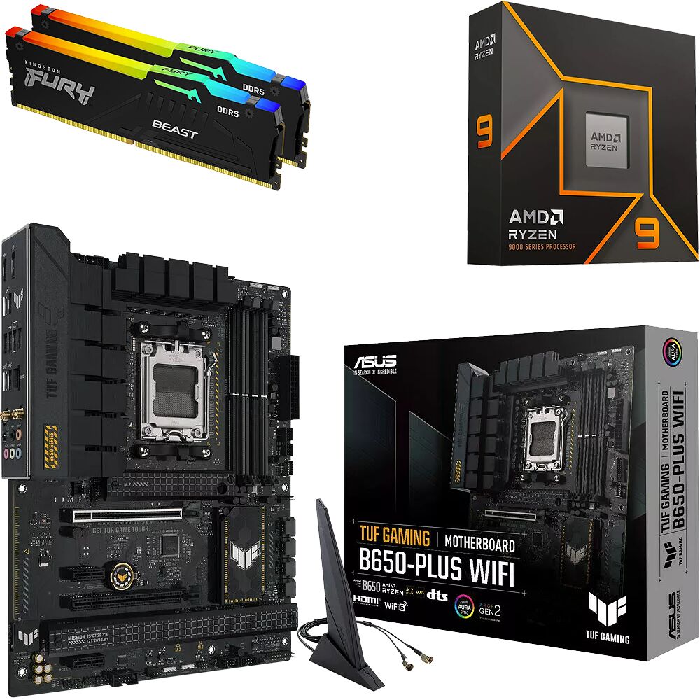 Kit Ã©vo Ryzen 9 9900X + TUF GAMING B650-PLUS WIFI + 64 Go (image:1)