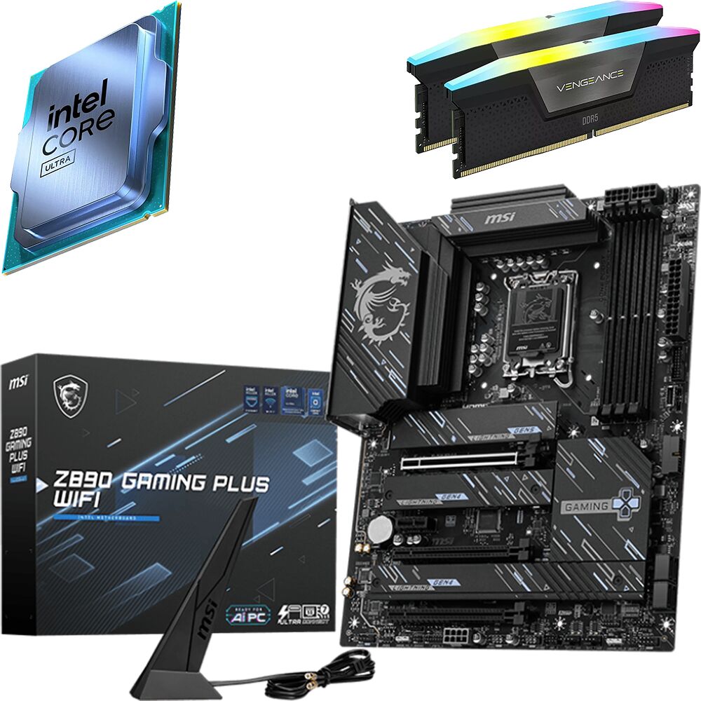 Kit Ã©vo Core Ultra 7 265K (Bulk) + Z890 GAMING PLUS WIFI + 32 Go (image:1)