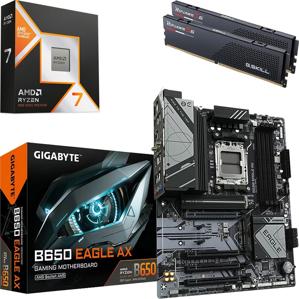 Kit Ã©vo Ryzen 7 9800X3D + B650 EAGLE AX + 32 Go (image:1)