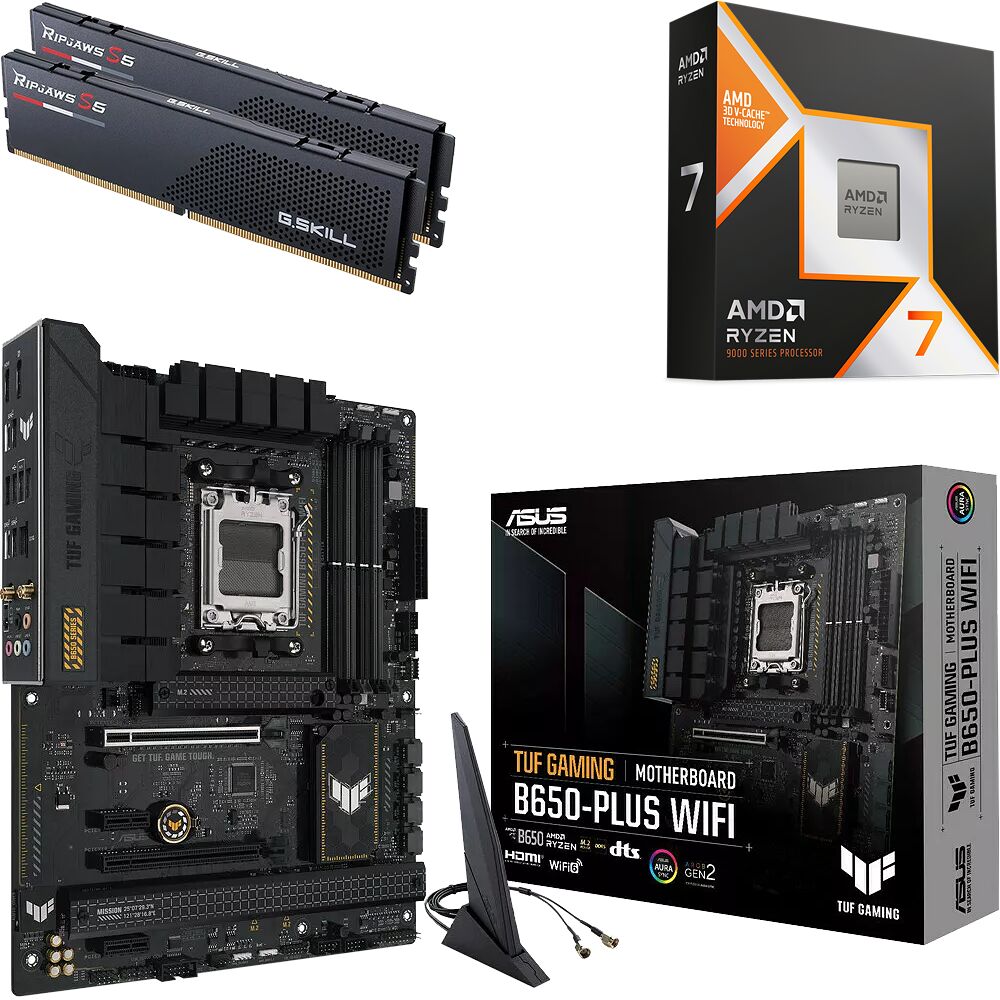 Kit Ã©vo Ryzen 7 9800X3D + TUF GAMING B650-PLUS WIFI + 32 Go (image:1)