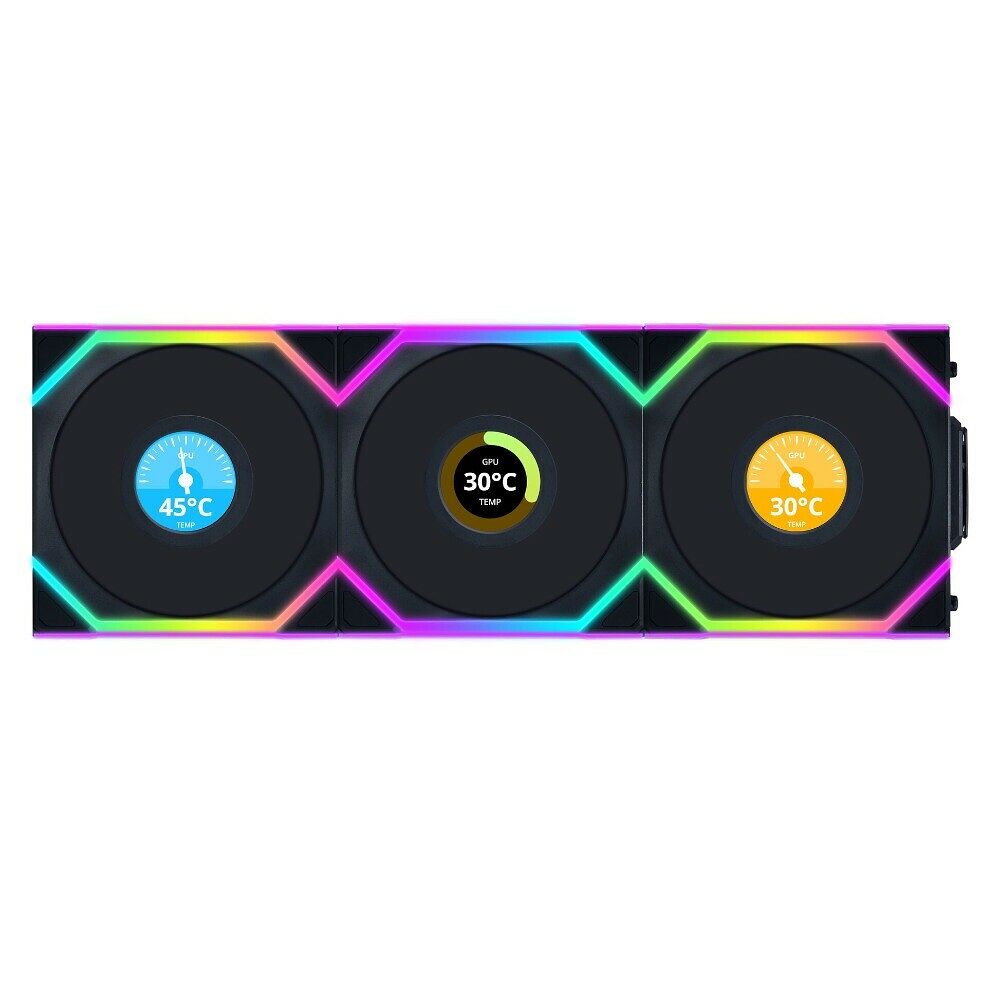 Lian Li Uni Fan SL Wireless LCD Noir - 120 mm (Pack de 3)