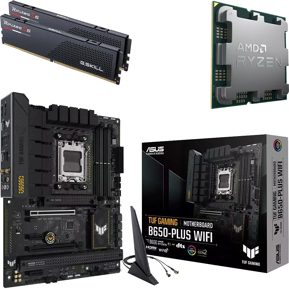 Kit évo Ryzen 7 9800X3D (Tray) + TUF GAMING B650-PLUS WIFI + 32 Go