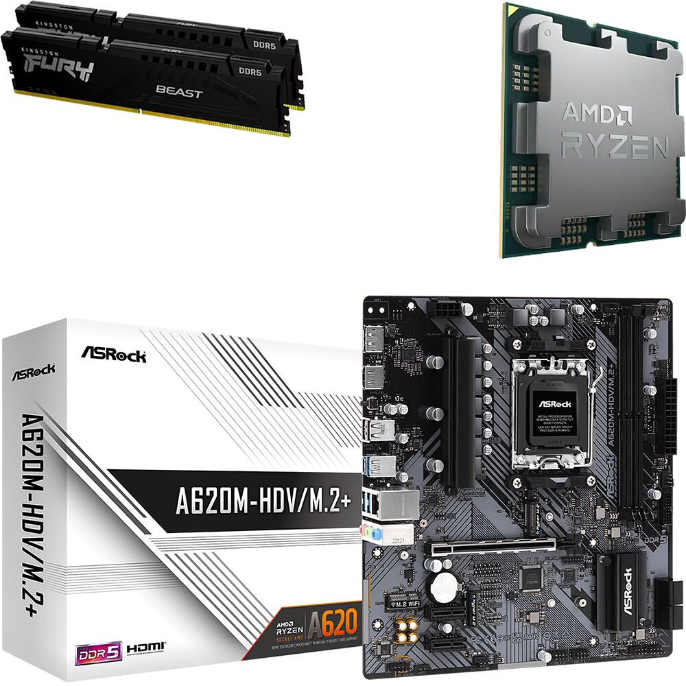 Kit Ã©vo Ryzen 5 8400F + A620M-HDV/M.2+ + 32 Go (image:1)