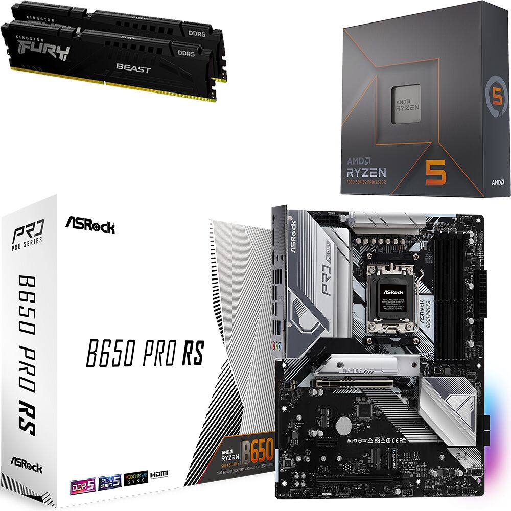 Kit Ã©vo Ryzen 5 7600X + B650 PRO RS + 32 Go (image:1)