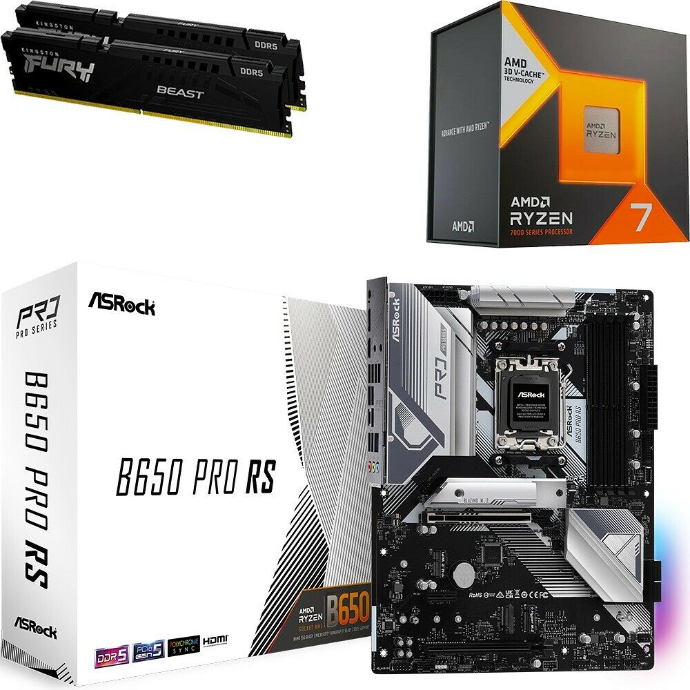Kit évo Ryzen 7 7800X3D + B650 PRO RS + 32 Go