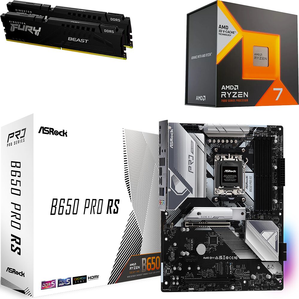 Kit Ã©vo Ryzen 7 7800X3D + B650 PRO RS + 32 Go (image:1)