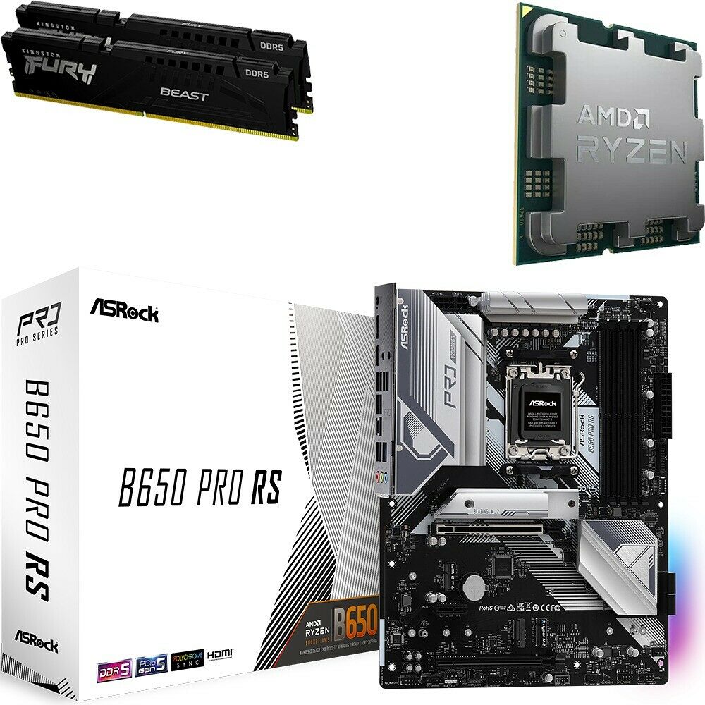 Kit évo Ryzen 7 9800X3D (Bulk) + B650 PRO RS + 32 Go