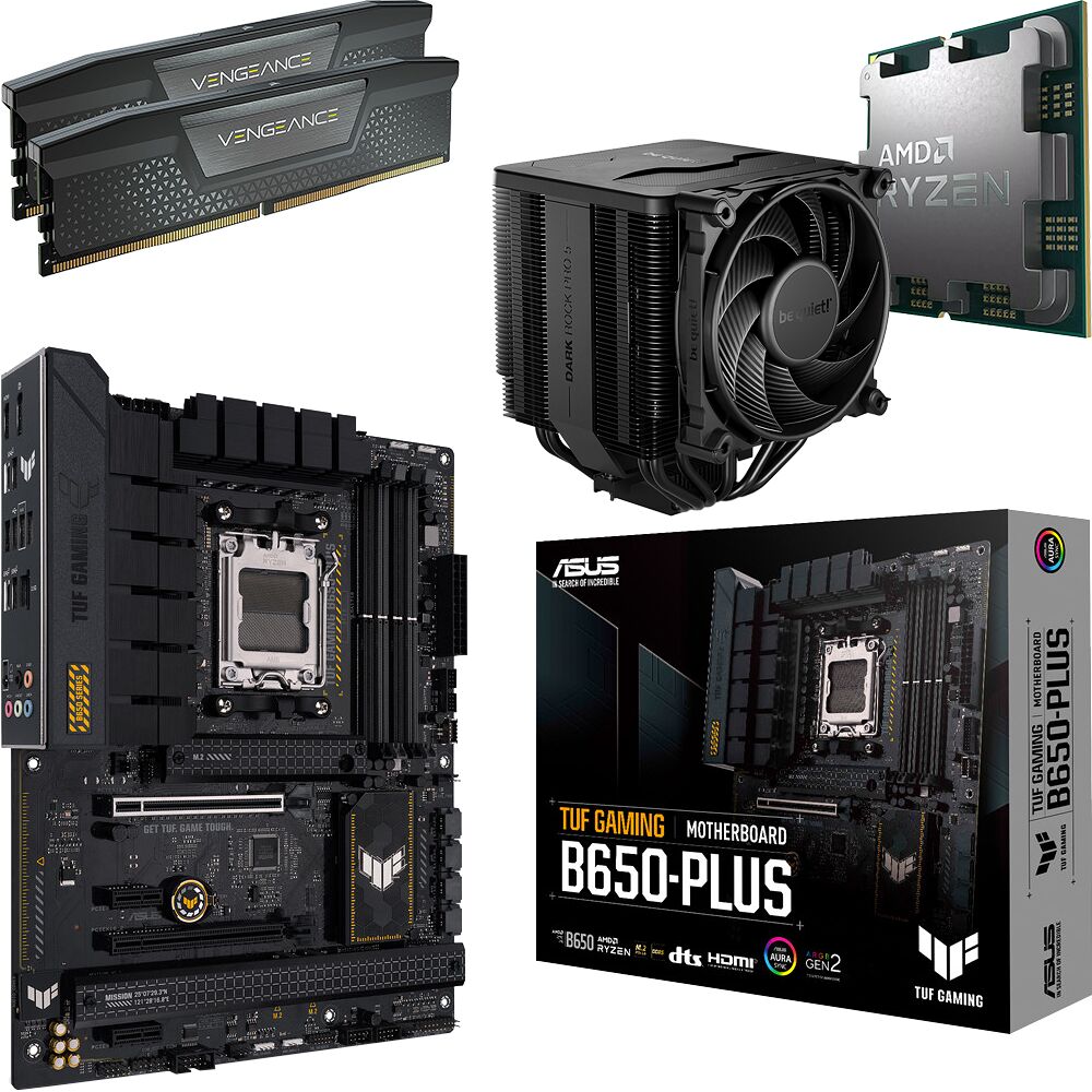 Kit Ã©vo Ryzen 7 7800X3D (Bulk) + TUF B650-PLUS + Dark Rock Pro 5 + 32 Go (image:1)