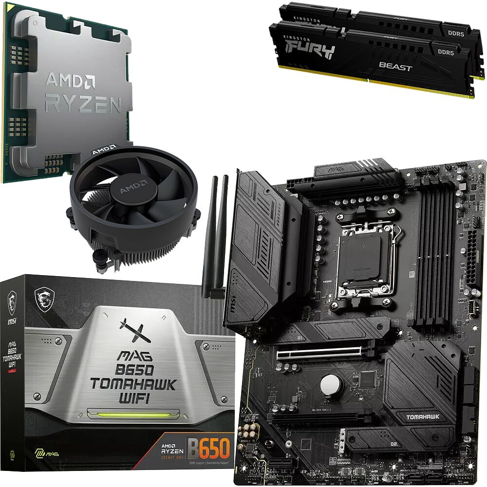 Kit Ã©vo Ryzen 7 7700 (Bulk) + B650 Tomahawk WIFI + 32 Go (image:1)
