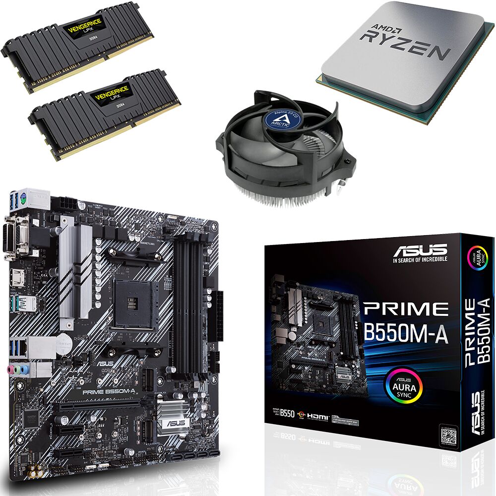 Kit Ã©vo Ryzen 5 5500 (Bulk) + PRIME B550M-A + Alpine 23 CO + 32 Go (image:1)