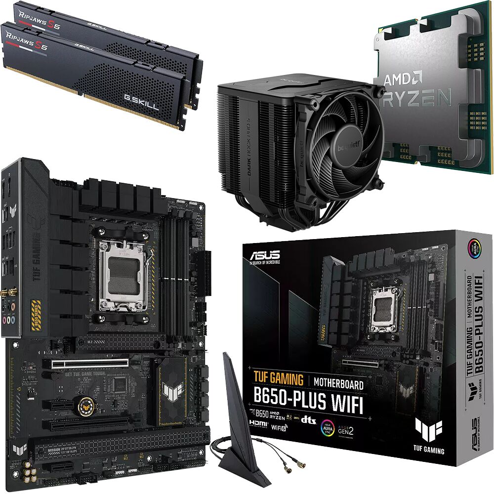 Kit Ã©vo Ryzen 7 9800X3D (Tray) + TUF B650-PLUS WIFI + Dark Rock Pro 5 + 32 Go (image:1)