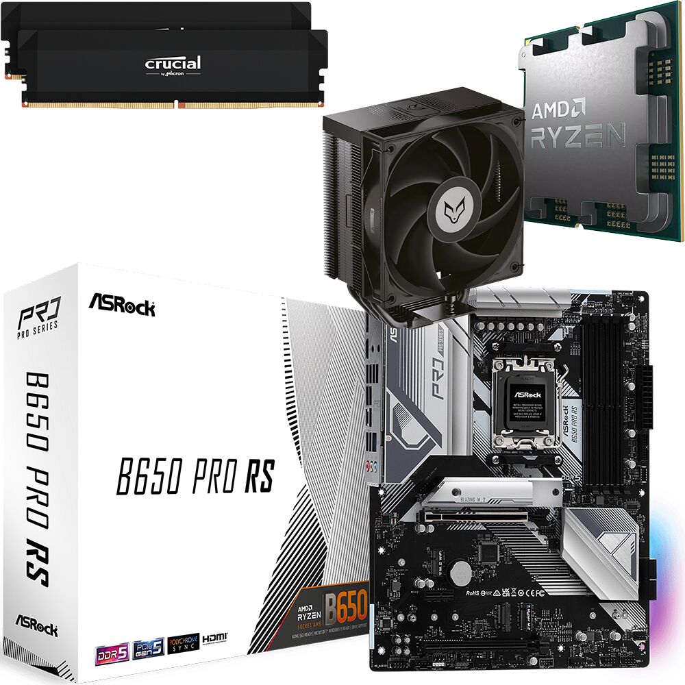 Kit Ã©vo Ryzen 5 7500F (Tray) + B650 PRO RS + GT120 + 32 Go (image:1)