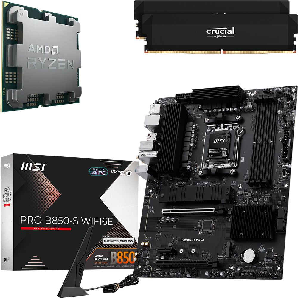Kit évo Ryzen 5 9500F (Tray) + PRO B850-S WIFI6E + 32 Go (image:1)