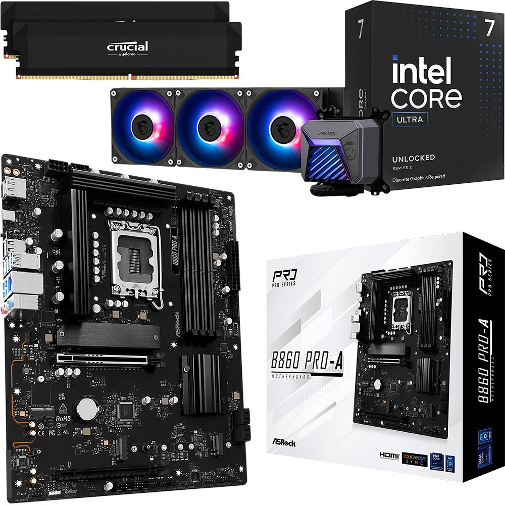 Kit évo Core Ultra 7 265KF + B860 Pro-A + CORELIQUID A15 360 + 32 Go (image:1)