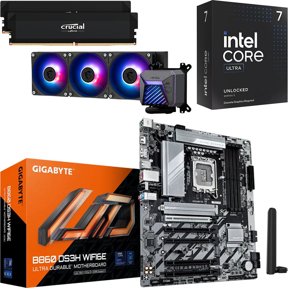 Kit évo Core Ultra 7 265KF + B860 DS3H WIFI6E + CORELIQUID A15 360 + 32 Go (image:1)