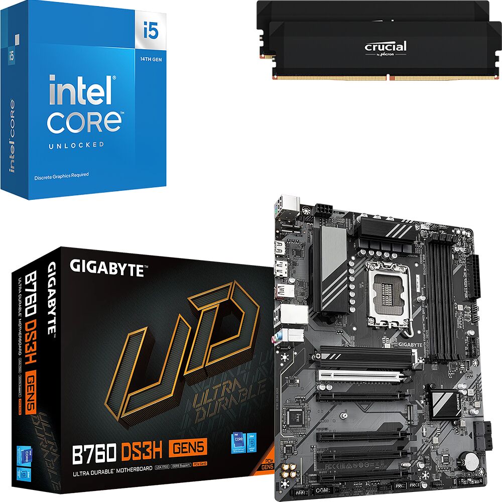 Kit Ã©vo Core i5-14600KF + B760 DS3H GEN5 + 32 Go (image:1)