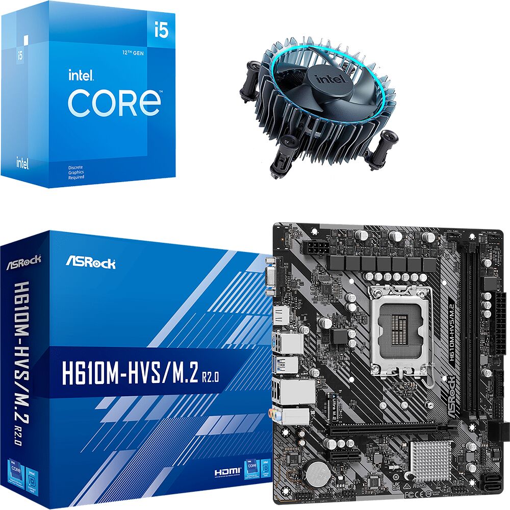 Duo Intel Core i5-12400F + ASRock H610M-HVS/M.2 R2.0 DDR4 (image:1)